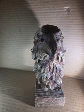 Faux Wood Carving Resin Rustic Wildlife American Bald Eagle Head Bust Figurine