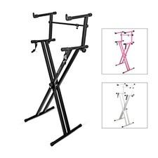 5Core 2Tier Keyboard Stand Double X Style Adjustable Electric Piano Riser Holder