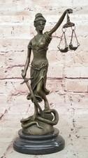 Greek Goddess Justice is Blind Statue 100% Nude Bronze Large Themis Sculpture