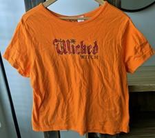 XL Halloween Wicked Witch Graphic Tee Shirt Top TShirt Spider Glitter Outline