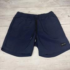 Quicksilver Waterman Men's M Elastic Waist Drawstring Shorts Dark Blue Free Ship