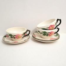 Franciscan Desert Rose Flat Tea Cup and Saucer  Set of 3 - Flying F USA, England