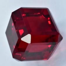 65.50 Cts Extremely Rare Lab-Created Ruby Red CERTIFIED Loose Gemstone Cube Cuts