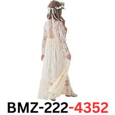 ALLOVIN Girls First Communion Long Sleeve Lace Boho A-Line Flower Dress, 10-11Y