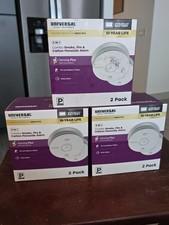 2-pack New UNIVERSAL 10-Year  Smoke Fire Carbon Monoxide Detector Voice Alarm