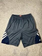Adidas basketball shorts adult large gray 3 stripe workout 2012 mens a23********