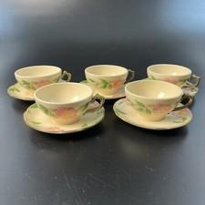5 Vintage Franciscan Desert Rose Coffee Tea Cup And Saucer Plates Set USA 1950's