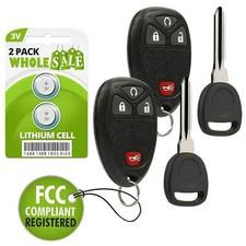 2 Replacement For 07 08 09 10 11 12 13 Chevrolet Silverado Key + Fob Alarm