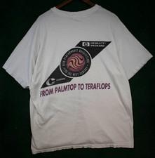 Vintage HP Invent Hewlett-Packard White Tee Tech Computer PC XL