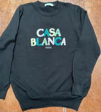 Casablanca Tennis Club Paris stacked logo chenille embroidered swestshirt black