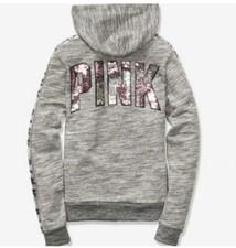 Victoria’s Secret PINK Graphic Bling Perfect Full Zip Hoodie Sz M