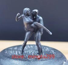 Black Solid Bronze Copper Statue Hand Carved Penis Love Man Woman Amulet