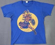 Viking With Ax Axe Thor Tribal Valhalla Mens T-Shirt 100% Cotton Sz Large EUC!