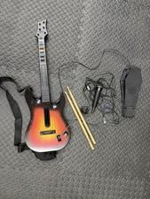 Xbox 360 Guitar Hero World Tour Drum Kit with Guitar Mic Complete Band Bundle