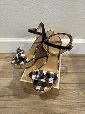Michael Kors Woman Black/ White Classic Bow Front Platform Sandals, Size 6M