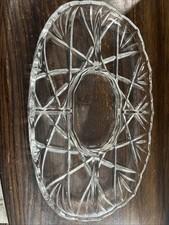 Mikasa Roxborough Crystal 15" Divided Relish Tray Plate Heavy EUC