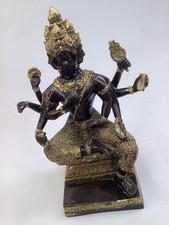 8” Bronze Statue Hindu Trinity Brahma Vishnu Shiva Sculpture Balinese Art (L2)