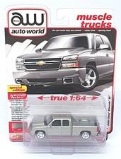 Auto World 1/64 Scale AW64462 - 2006 Chevrolet Silverado SS Truck - Met. Grey