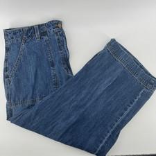Jones Sport Womens Mom Jeans Wide Leg Cropped Capri Jeans Sz 12 High Rise