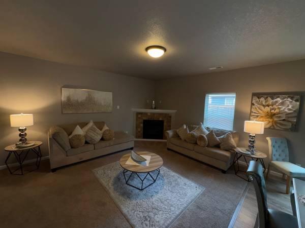 Garage sale selling living room set plus dining room table