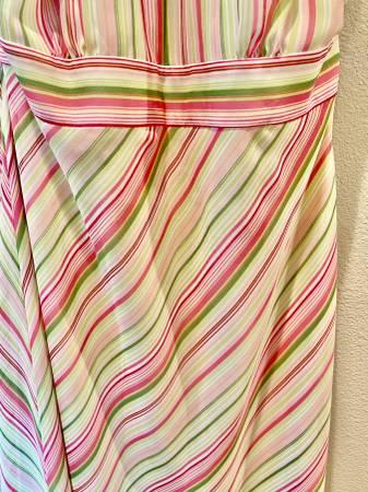Ann Taylor Loft Multicolor Pastel Striped Halter Dress 6