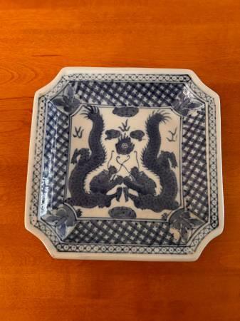 VINTAGE CHINESE DBL DRAGON TRAY/DISH