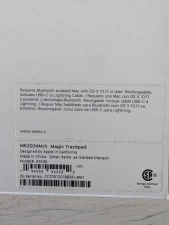 Apple Magic Trackpad 2 – Space Gray – Complete in Box w/ Cable (A1535) 3