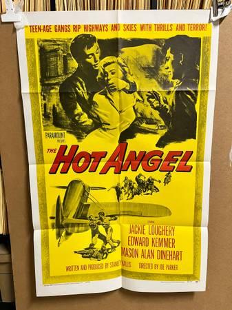 Awesome original movie poster for the 1958 film THE HOT ANGEL
