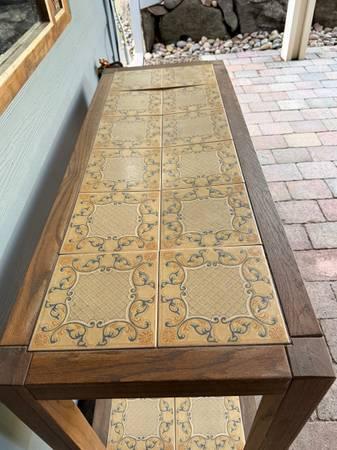 Wood and Tile Console Table 2