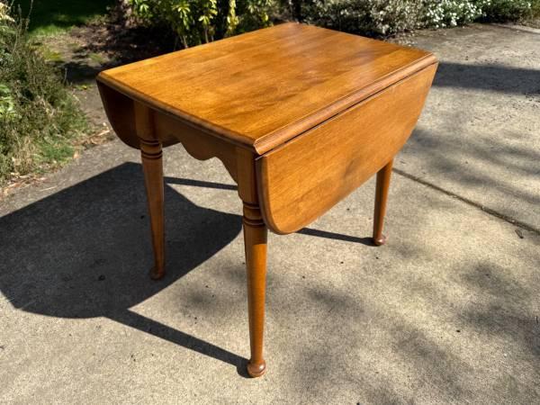 Vintage MCM Ethan Allen Solid Wood Slipper Foot Side Tables