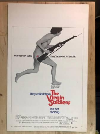 Window card poster for the 1969 dark comedy THE VIRGIN SOLDIERS