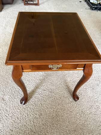 Queen Anne style side table with drawer