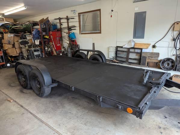 Car/ equipment trailer 16 ft steel deck/ TITLE 2