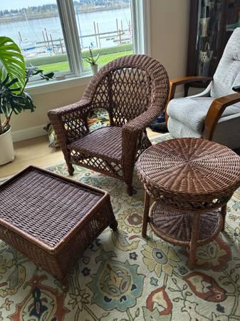 Mid-century wicker patio set. PRICE REDUCED