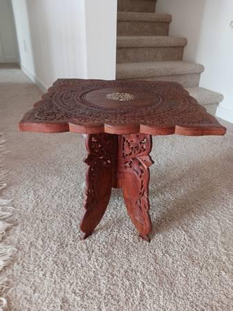 Real wood square small side table