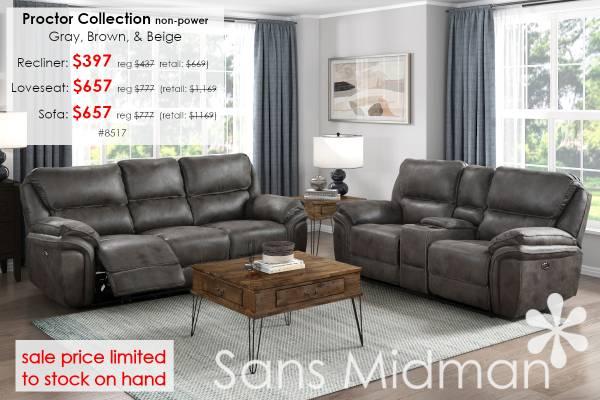 NEW IN BOX! Agata Reclining Sofa, with Drop Down Center Console! 14