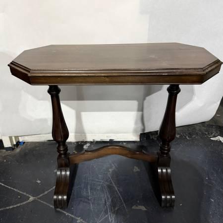 Vintage Regency Style Octagon Wood Console Table