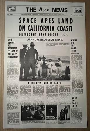 Vintage ESCAPE FROM THE PLANET OF THE APES mini poster!