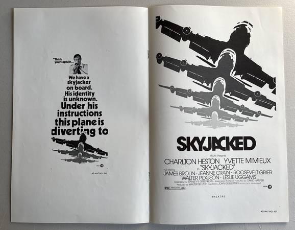 Original uncut pressbook for the 1972 disaster film SKYJACKED! 5