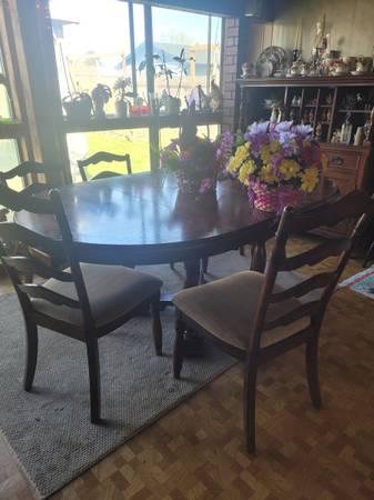 Dining room table and hutsh 7
