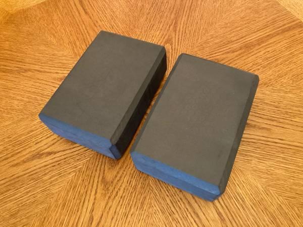 Two grey foam yoga blocks - used, good 2