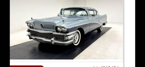 1958 Buick Super Riviera hardtop Silver car & Black & White Interior 13