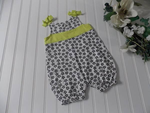 Amy Coe Baby Girls 9 Month Summer White Black Floral Romper Outfit