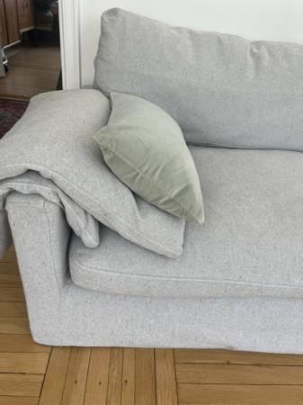 Anthropologie $3,888 Upcycled Wells Slipcover Sofa Couch 90" inches 7