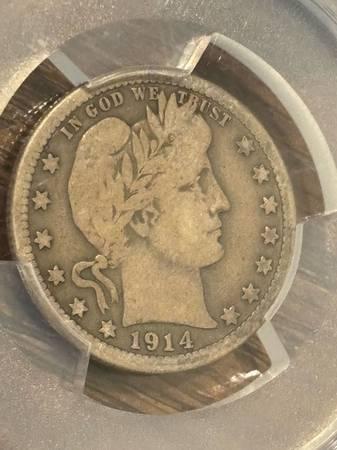 1914-S Barber Quarter PCGS G06 Key Date Silver Coin 3
