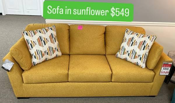 Sofa in Sunflower with Accent Pillows! $549