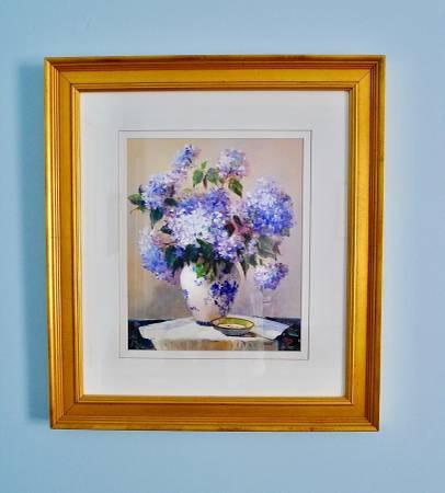 Custom Framed Print of Jennie Tomao's ("Blue Hydranga")