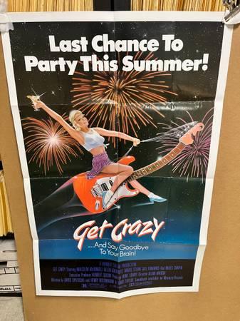 Original poster for the 1983 comedy GET CRAZY with Malcolm McDowell!