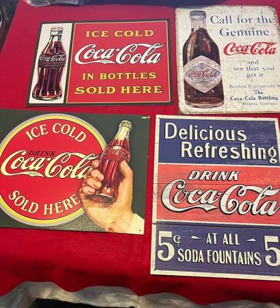 7 METAL COCA COLA SIGNS