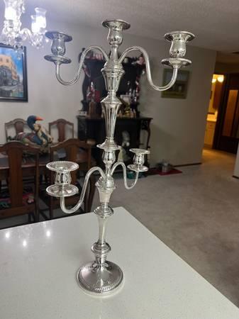 Choose from 2-vintage F. B. Rogers adjustable candelabra 4